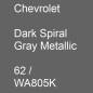 Preview: Chevrolet, Dark Spiral Gray Metallic, 62 / WA805K.